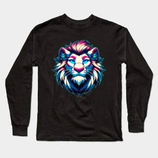 Cyberpunk Neon Furry Anthro Lion V2 Long Sleeve T-Shirt